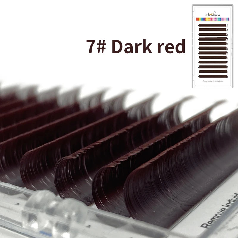 NATUHANA Dark Colored Eyelashes Extension Individual Natural False Qme