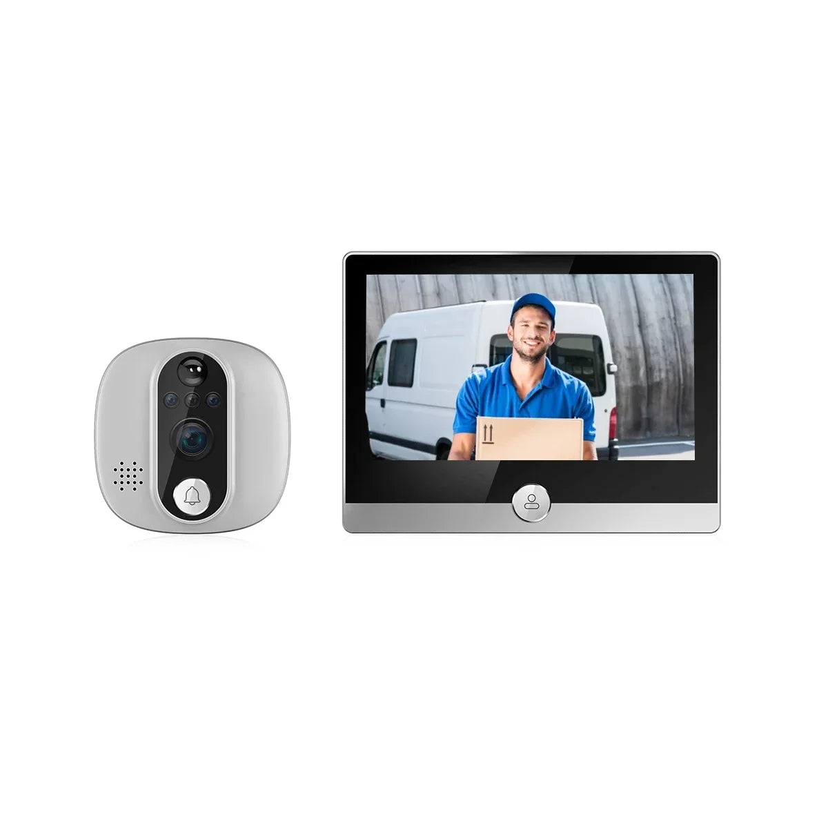 New 4.3 Inch Screen Wireless HD Cat's Eye Video Door Phone Intelligent Visual Doorbell Wifi Intercom Inductive Monitoring Qme camera add 32G Card