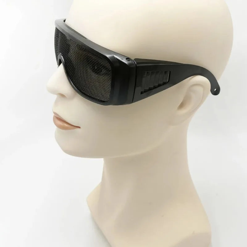 2PCS Protective Glasses High Density Iron Mesh Goggles Outdoor High Strength Steel Wire Anti-Impact Tactical Eyewear Qme