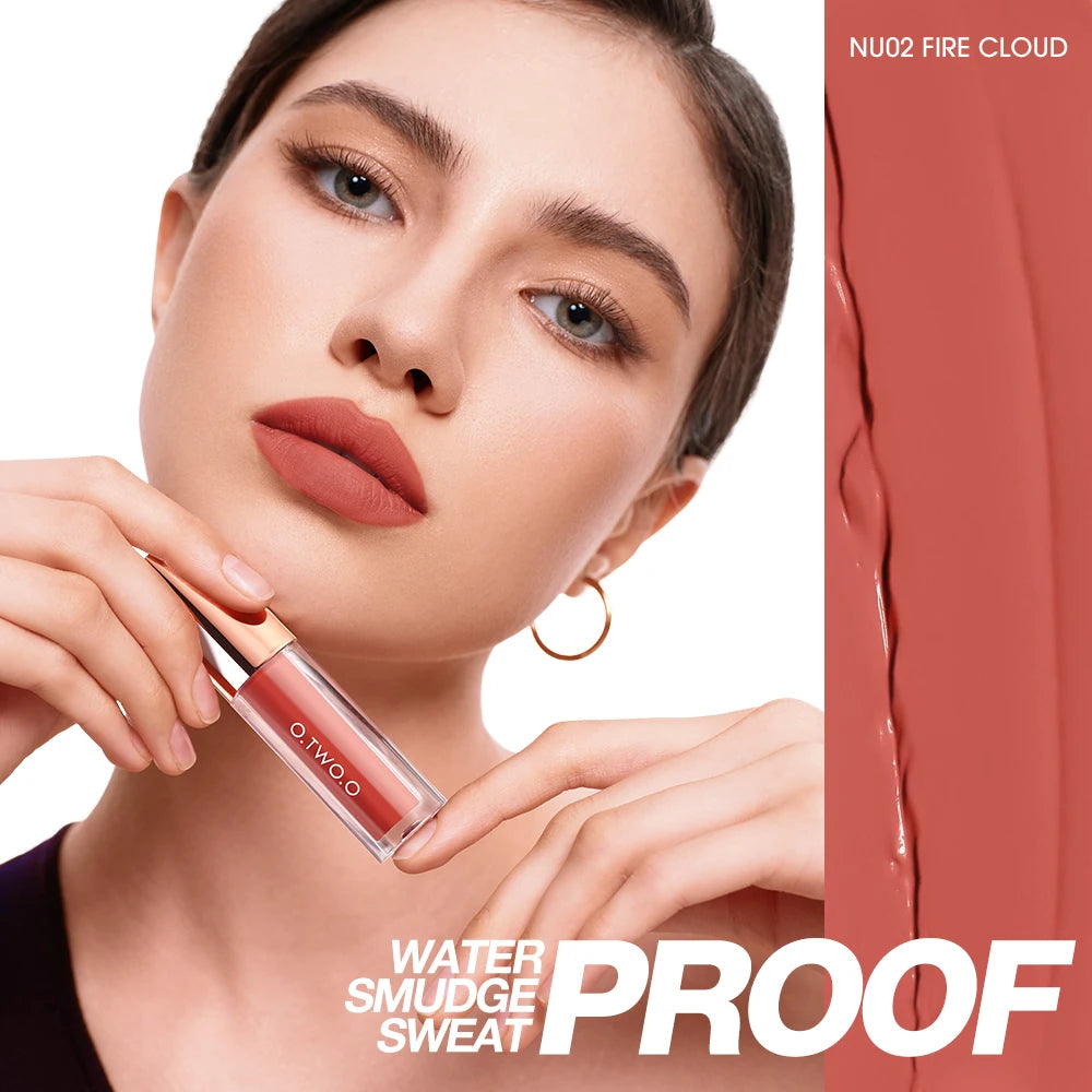 O TWO Lipstick Lip Tint Matte 24H Stay Color-locking Ultra-lasting Qme