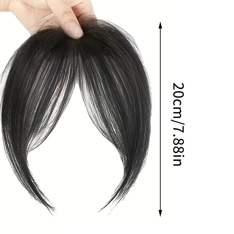 Natural Hair Wig Bangs Synthetic Fluffy Extensions Clip-on Hairpieces Qme