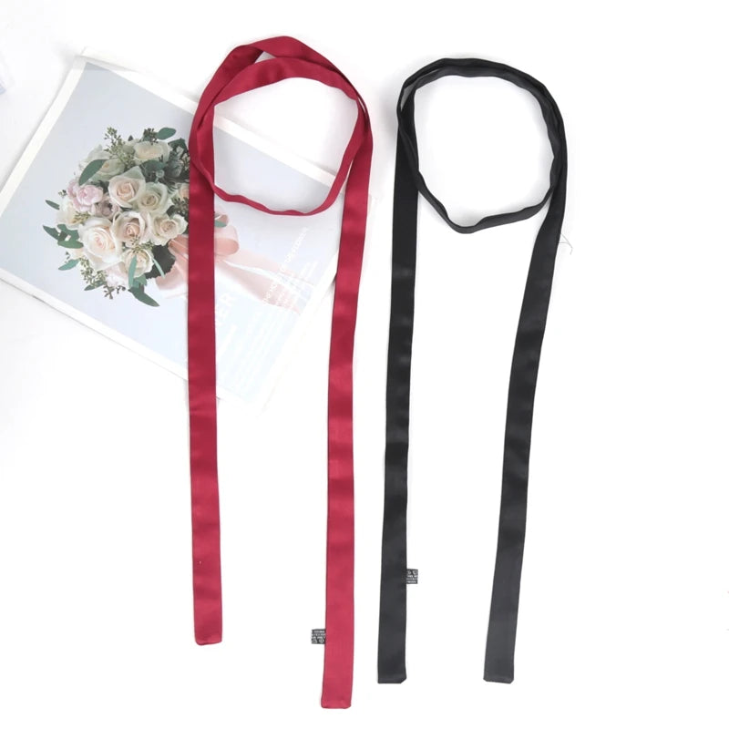 160cm X 2.5cm Long Skinny Brand Bag Scarf for Women Head Handle Silk Scarves Wraps Satin Neck Tie Ribbons Headbands Neckerchief Qme