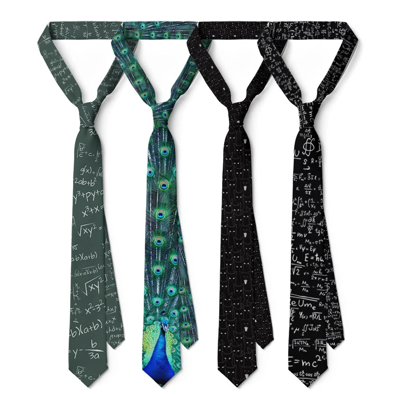Fun Mathematical Formula Men's Tie 3D Printing Fashion Novelty Qme