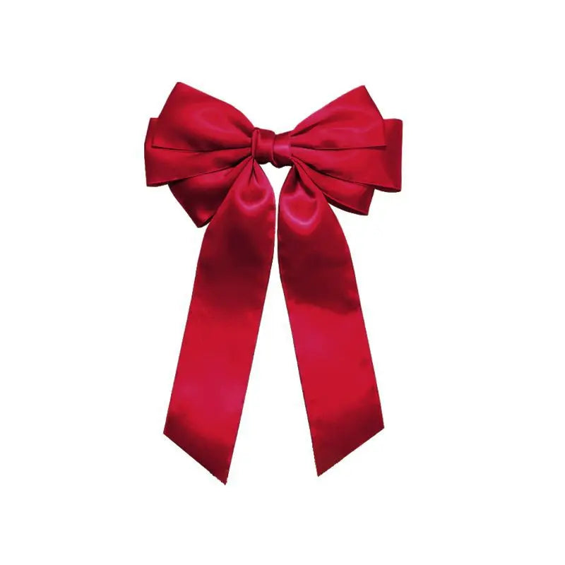 Elegant Bow Hair Clip Korean Tassel Hairpin Summer Fashion Qme wine red M