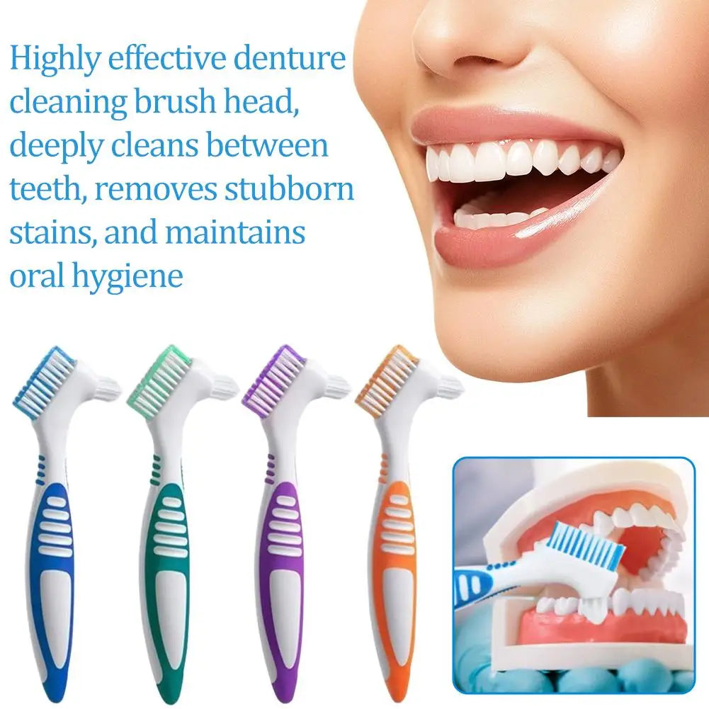 Denture Brush Toothbrush Multi-layered Bristles Anti-slip Handle Qme