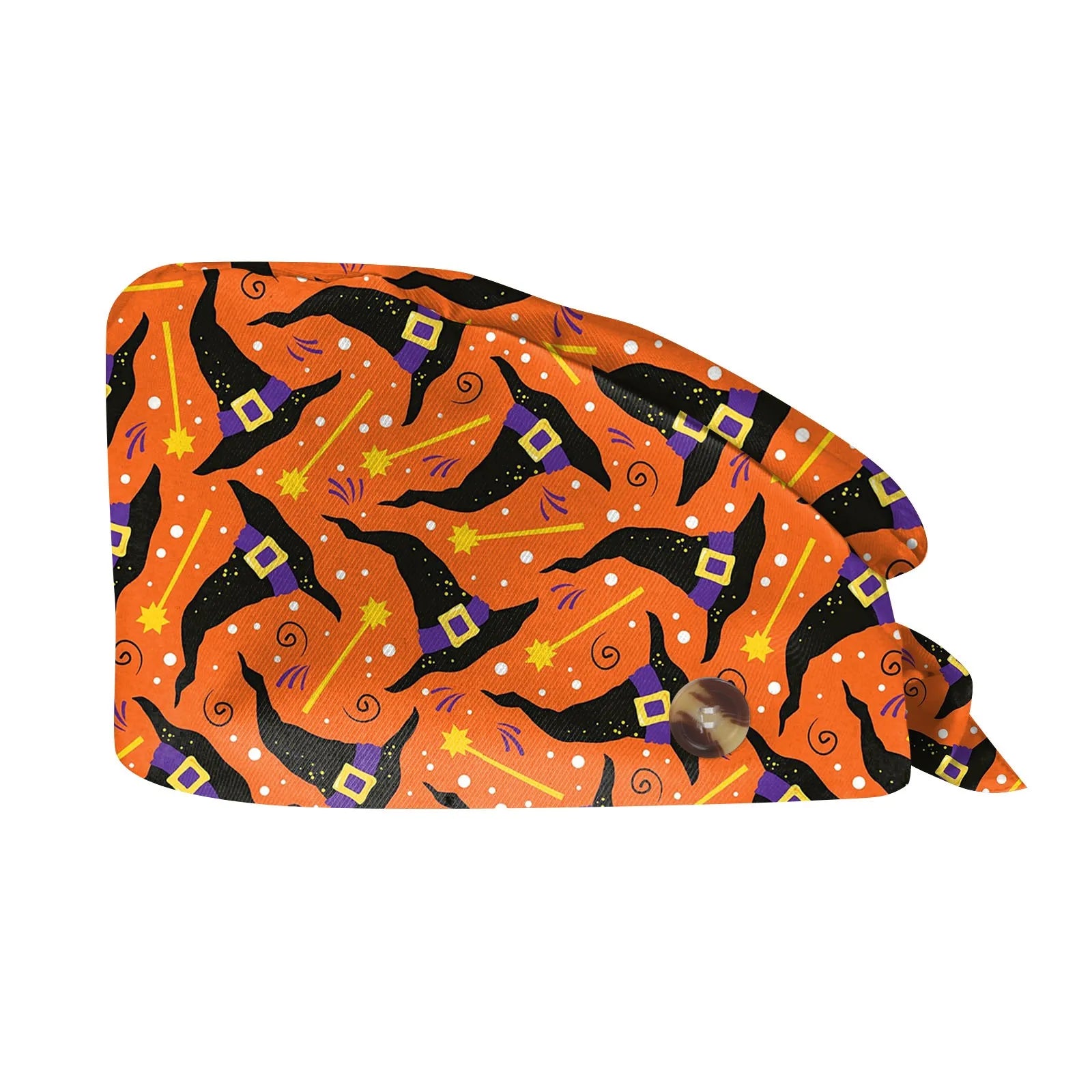 Halloween Skeleton Printing Adjustable Scrub Cap Surgical Cap Woman and man Veterinary Pet Shop Scrub Hat Dentist Working Cap Qme Earthy Yellow One Size
