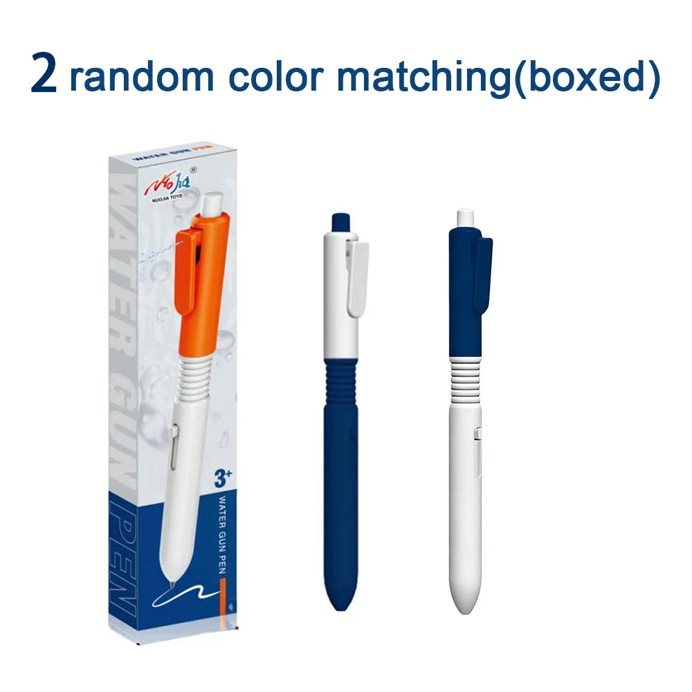 2 In 1 Multifunctional New Water Gun Pen Funny Prank Toy Black Ink Ballpoint Pen Creative Spray Water Stationery Qme 2 blue-boxed