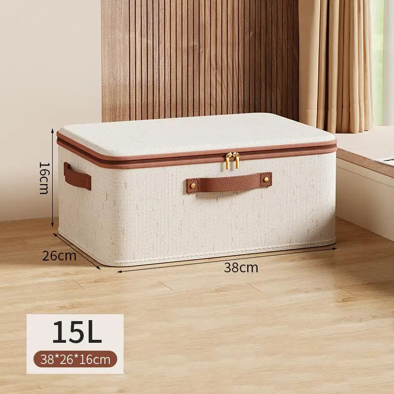 Foldable Clothes Storage Box Zipper Wardrobe Organizer Home Portable Qme M