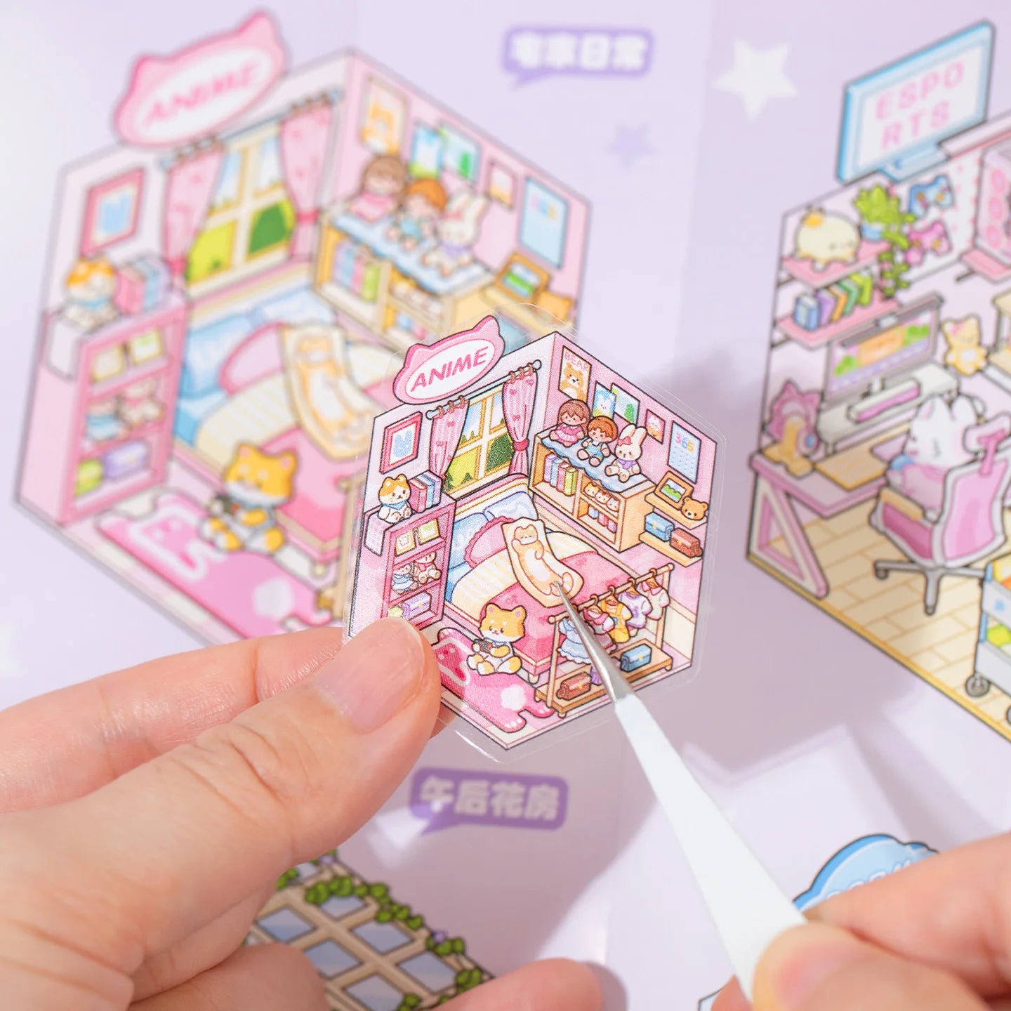 13 Sheets/Book Mini Cute Micro Landscape Stickers for DIY Scrapbooking Phone Case Decoration Student Reward Arts and Crafts Qme