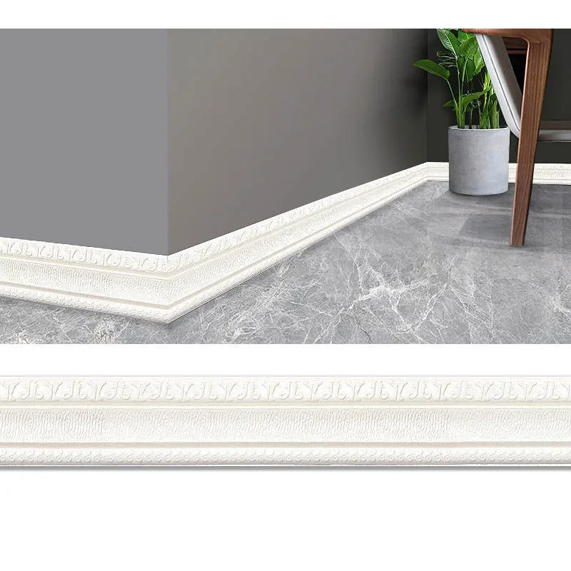 2.3m 3D pattern wallpaper decorative line skirting line decoration self-adhesive waterproof living room wall border sticker Qme
