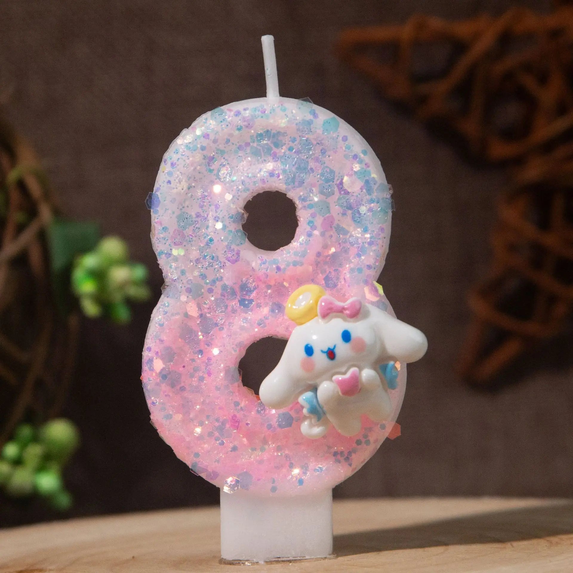 Cinnamon Dog 0-9 Numbered Birthday Candles Pink Cartoon Cake Topper Decorations Student Birthday Party Supplies Qme 8