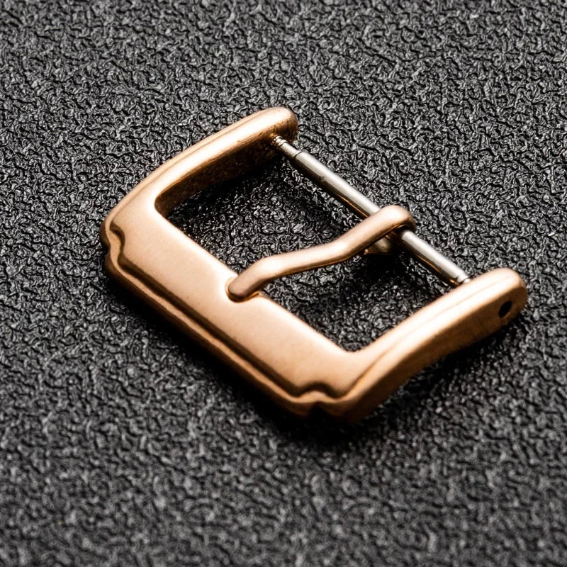 Watch Belt Buckle Stainless Steel Buckle Watch Accessories Fit Leather Belt Watch Watch Parts Stainless Steel Pin Buckle DIY Qme Rose Gold-18mm