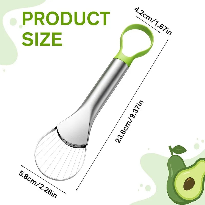 Stainless Steel Avocado Cutting Machine 2 in 1 Paring Knife Kiwi Slicer Peeling Knife Kitchen Gadgets Fruit and Vegetable Tools Qme