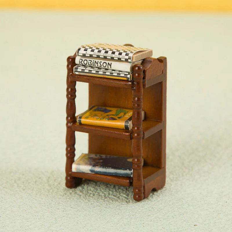 1 12 Dollhouse Miniature Bedside Stand Storage Rack Nightstand Qme
