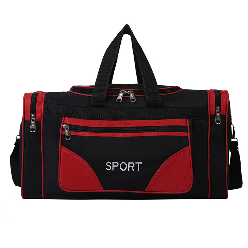 Oxford Fitness Bag Waterproof Fitness Training Bag Multifunctional Wear-resistant Adjustable Shoulder Strap for Outdoor Football Qme Red