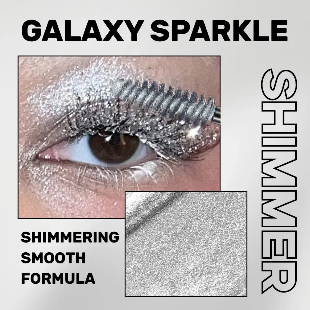 QIBEST Shiny Diamond Colorful Mascara Blue Glitter Sparkling Waterproof Mascara Eyelashes Extension Quick Dry Shimmer Eye Makeup Qme