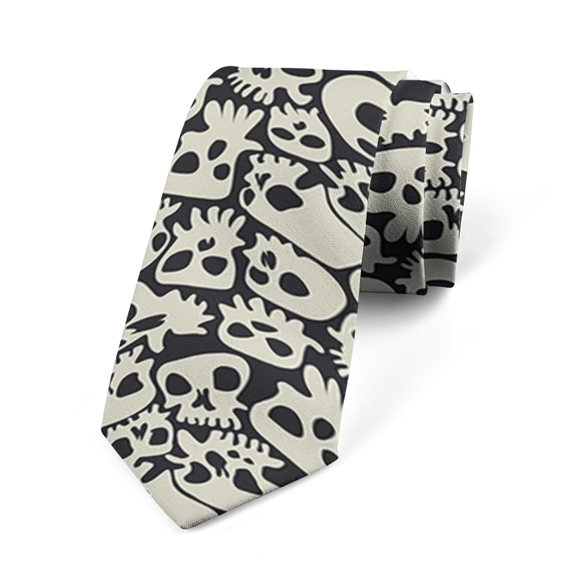 Funny Cartoon Skeleton 3D Printed Tie Unisex Fashion Business Qme style9