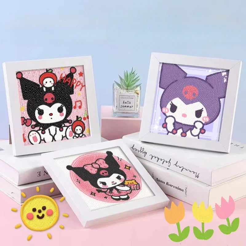 Hello Kitty Kuromi Diamond Painting DIY Craft Frame Cartoon Students Qme