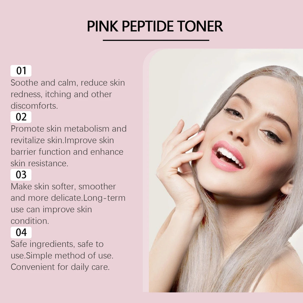 Rose Essence Toner Glowing Skin Soothing Moisturizing Refreshing Conditioning Nourishing Brightening Facial Pink Peptide Toner Qme