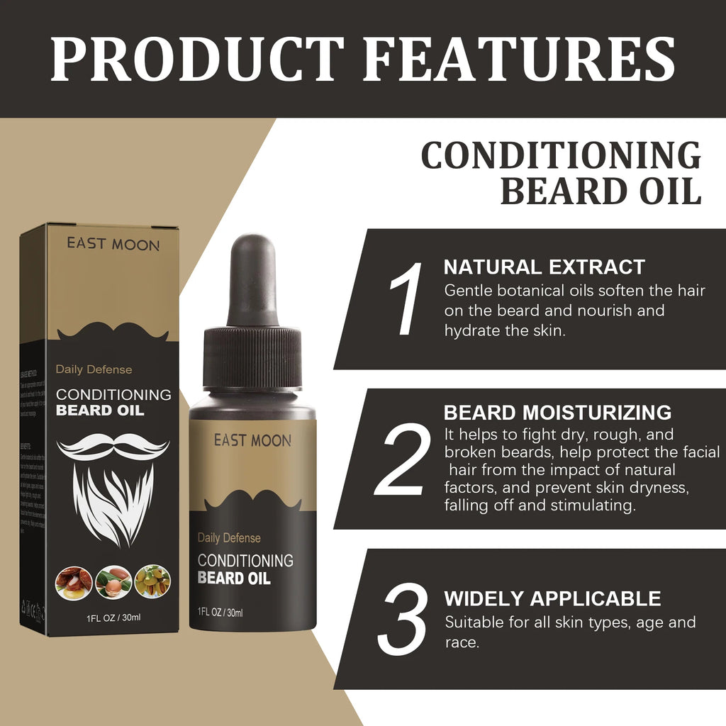 30ml Facial Hair Beard Growth Oil Serum For Men's Thick Soft Smooth Beard Oil Natural Moisturizing Beard Grooming Oil Beard Care Qme