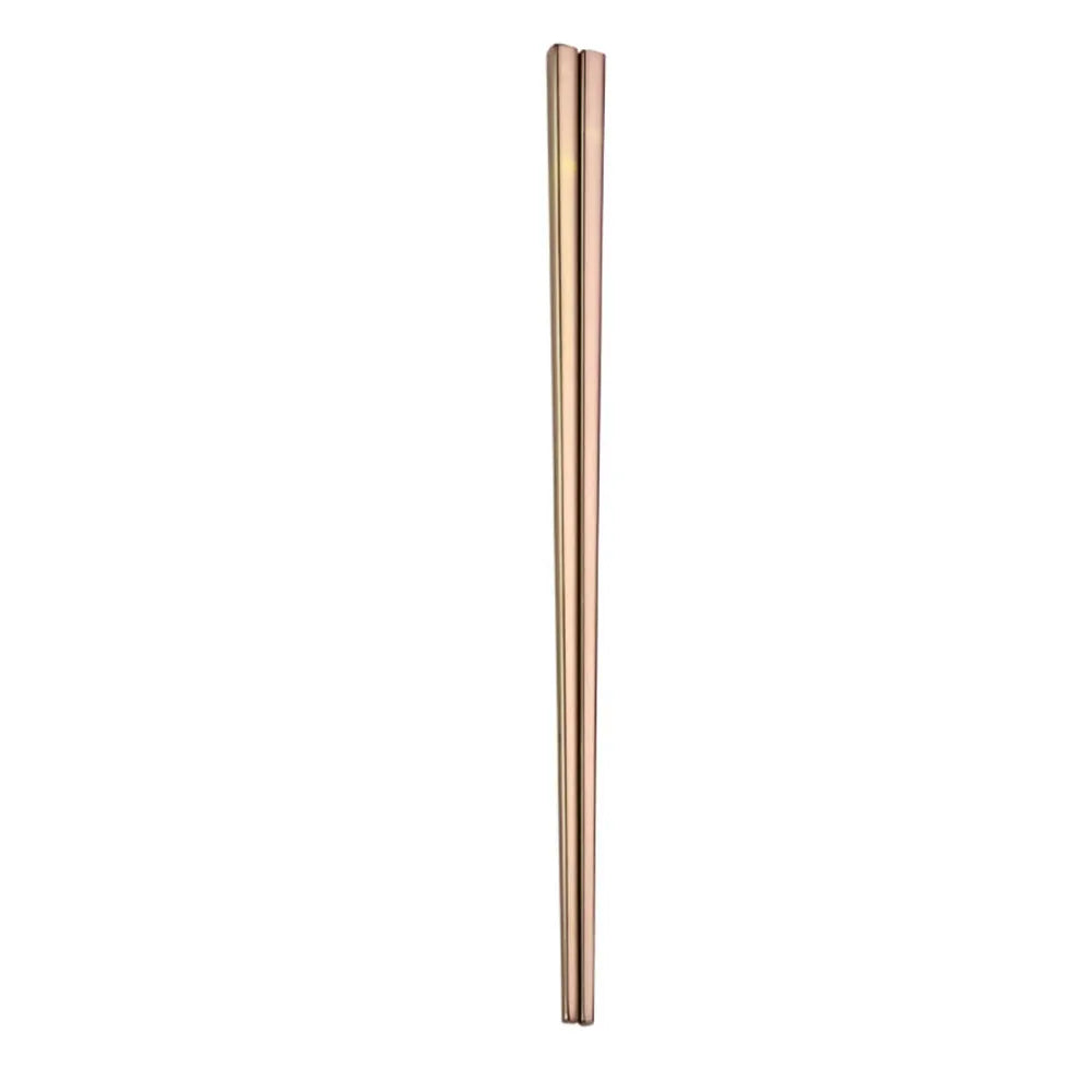 1Pair Stainless Steel Colorful Length Chopsticks Household Anti-slip Round Metal Chop Sticks Protable Outdoor Picnic Tableware Qme Rose Gold