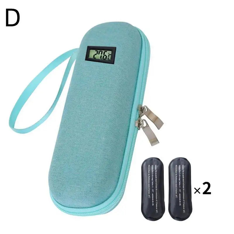 Insulin Cooler Travel Case Waterproof Cooling Bag Thermometer Display Qme Green D