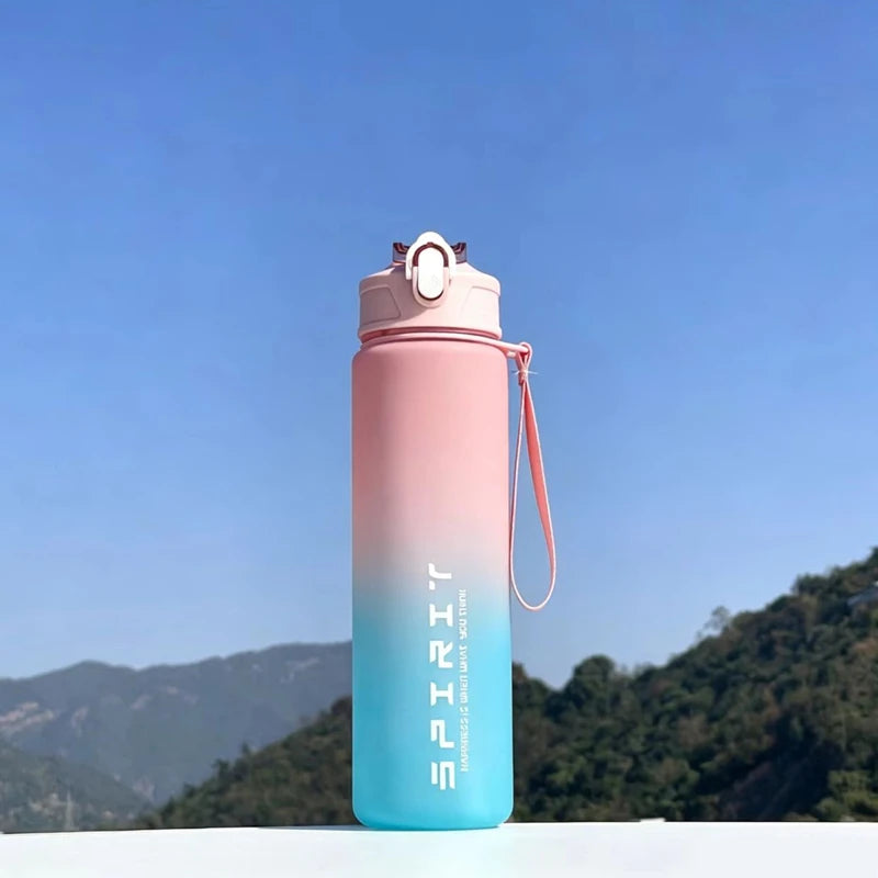 800ml Large Capacity Sports Water Bottle Leak Proof Colorful Plastic Cup Drinking Outdoor Travel Portable Gym Fitness Jugs Qme Pink 800ml