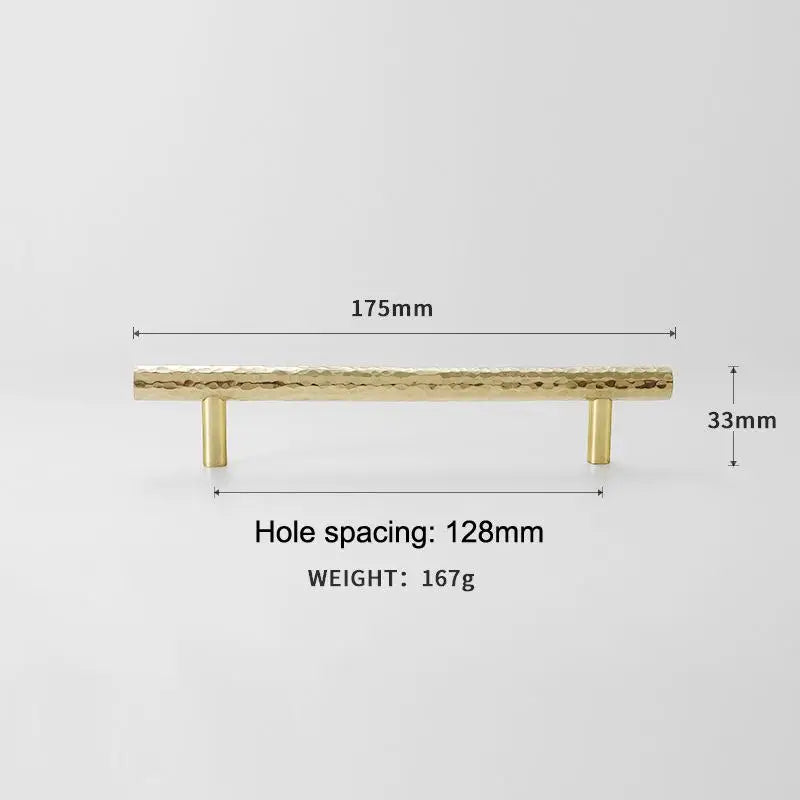Drawer Hammer Pattern Pull Handle For Cabinet Single-hole Pull Handles For Wardrobe Handle Brass Copper Pulls Qme A