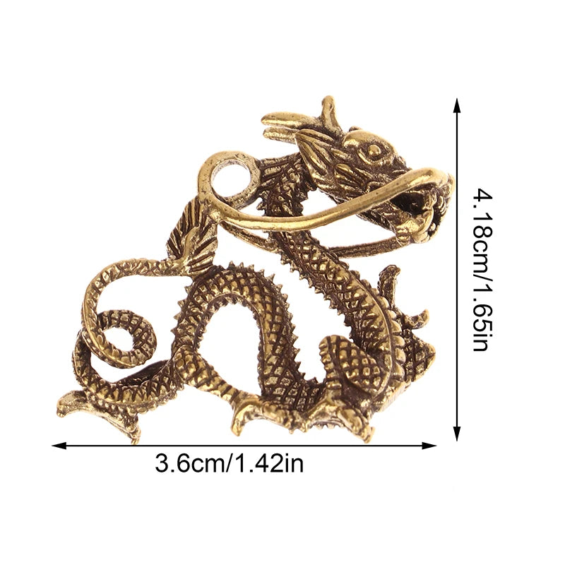 Dragon Luck Animal Fengshui Vintage Decors Retro Brass Figurine Decor Qme