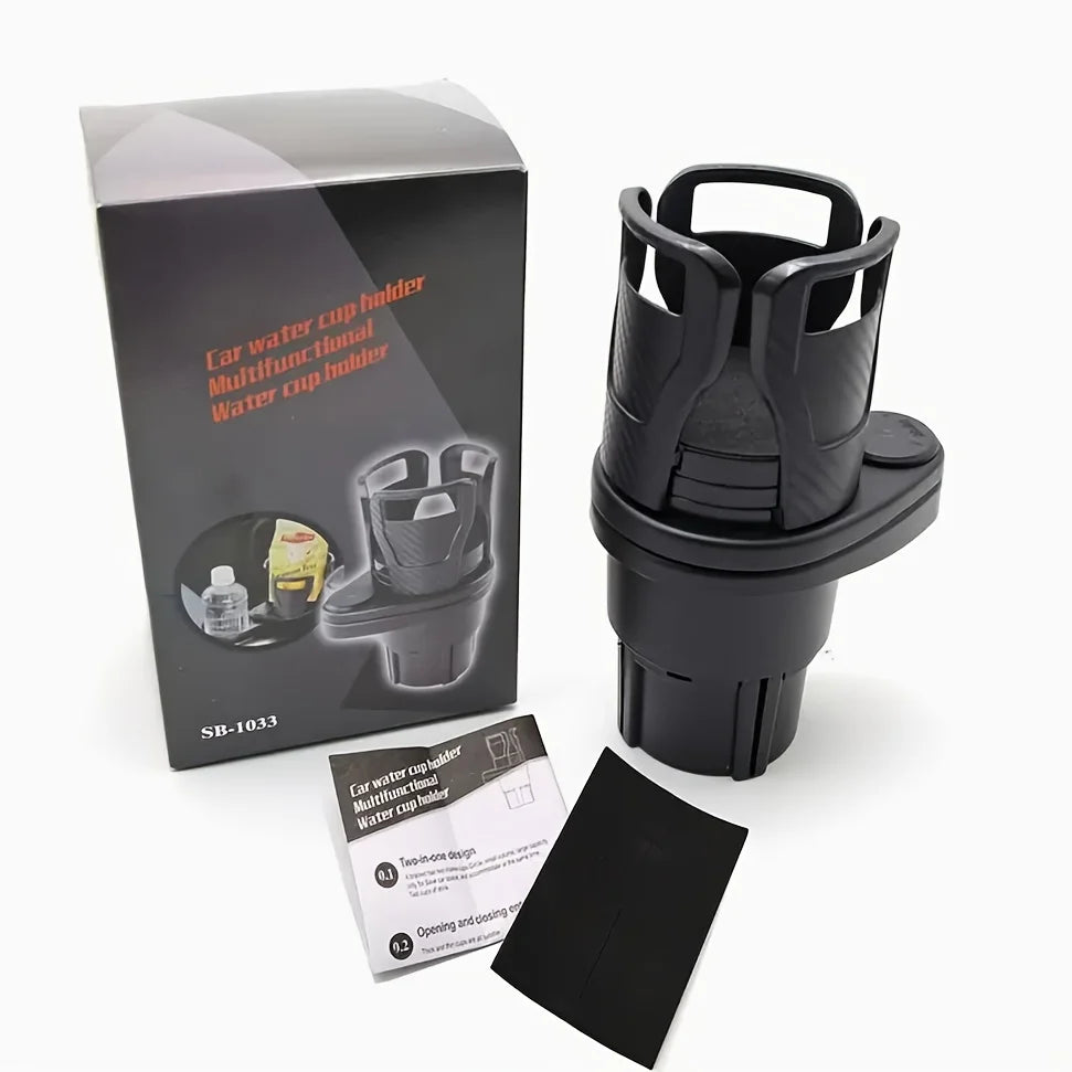 2-in-1 360 Rotatable Car Cup Holder Expander Dual Drink Holder Large Instant Noodle Cup Auto Console Beverage Organizer For Cars Qme 1PC