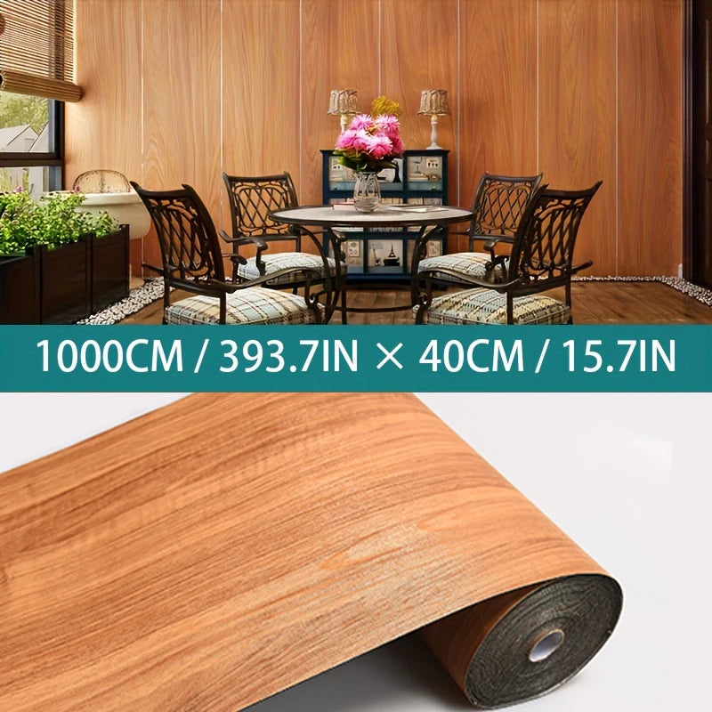 40CM Roll Material Wood Grain Self-adhesive Wall Sticker Floor Sticker Background Wall Decoration Bedroom Kitchen Waterproof Qme C 40cmX3m