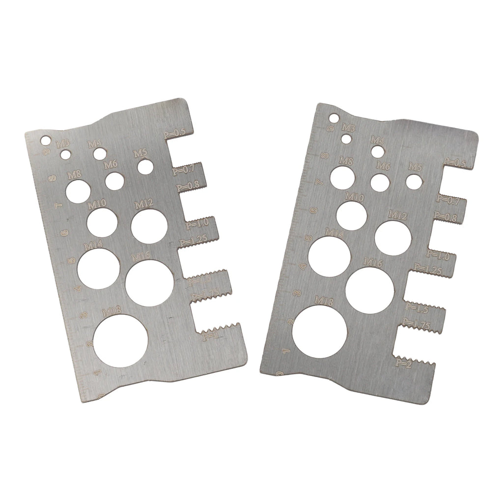 2 X Screw Thread Pitch Gauge Ruler 304 Stainless Steel Bolt Nut Metric Measuring Tool Measuring Gauge 100mm X 3mm Silver Qme