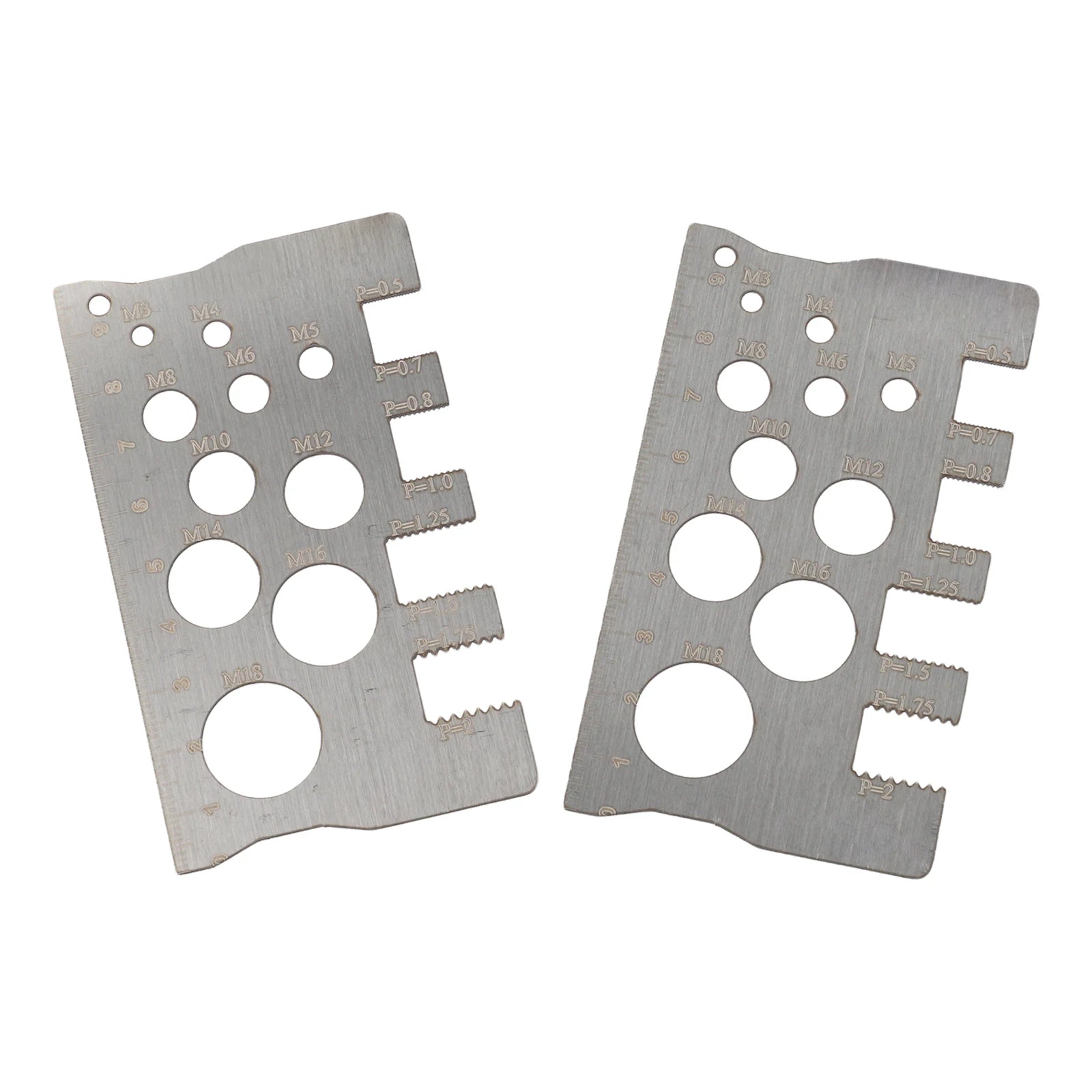 2 X Screw Thread Pitch Gauge Ruler 304 Stainless Steel Bolt Nut Metric Measuring Tool Measuring Gauge 100mm X 3mm Silver Qme