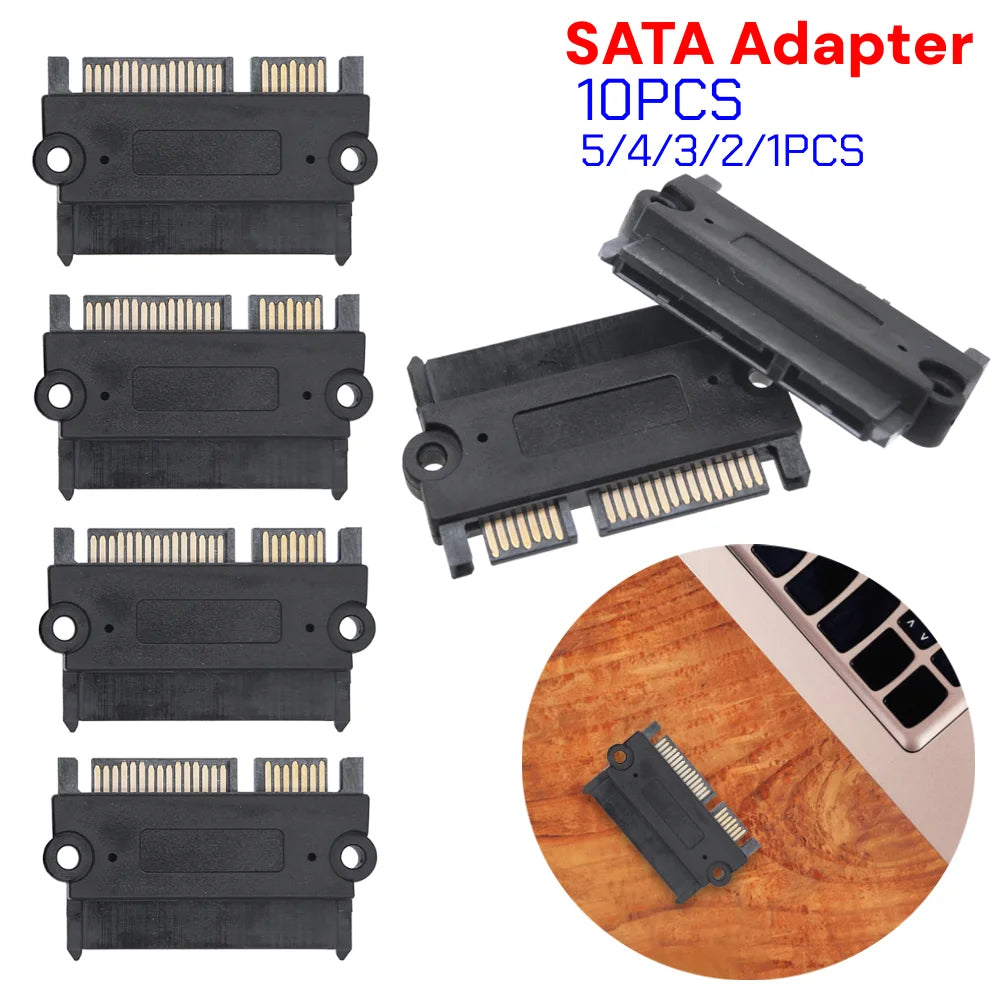 10-1PCS SATA Male To Female Power Data Converter 22Pin Power Data Adapter SATA To SATA Converter Qme