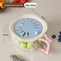 2-in-1 Vegetable Washing Basin Home Double-layer Fruit Lid Drain Qme Blue
