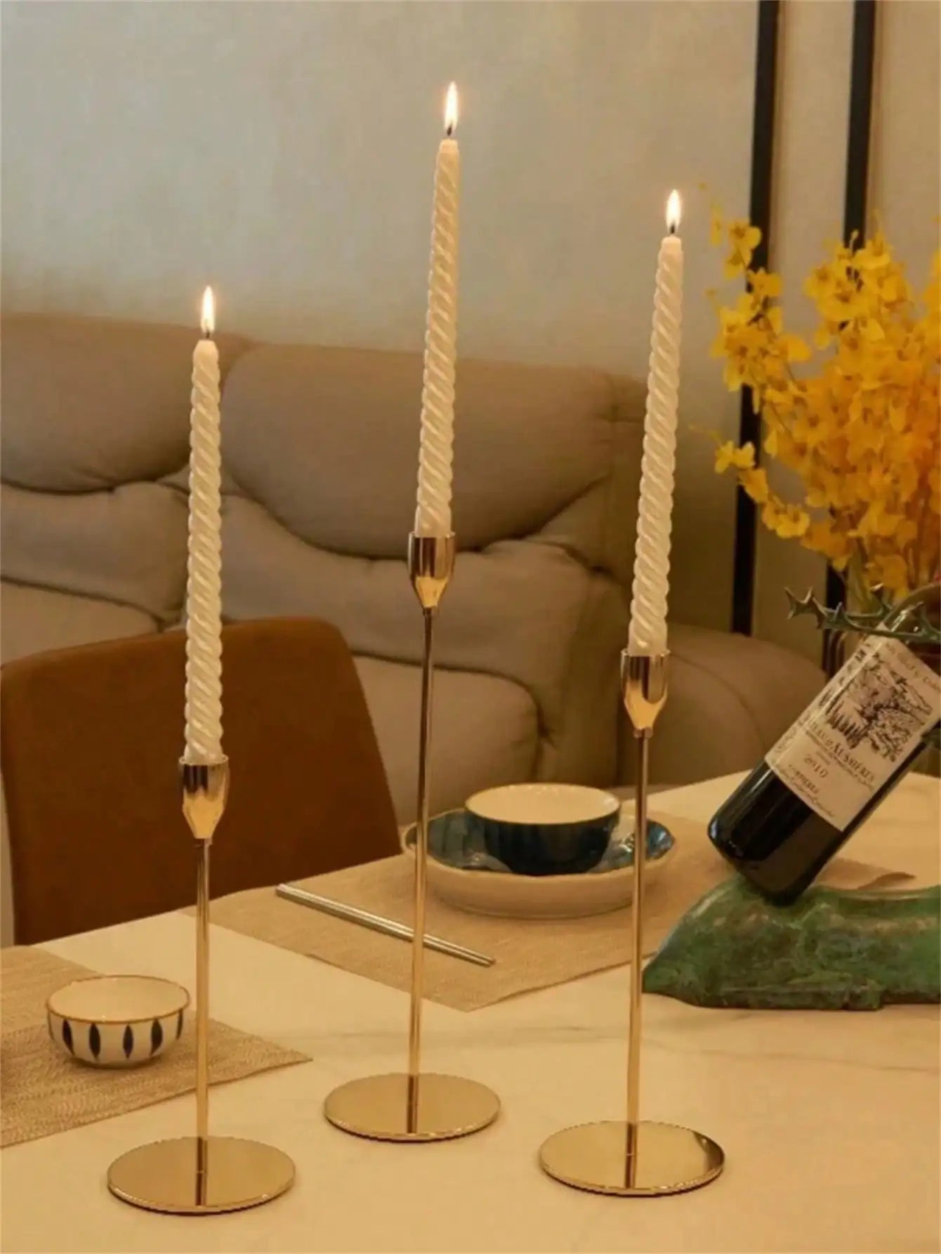 Black Taper Candles 4 Ture Dripless 8 Hrs Clean Burning Candle Sticks Qme