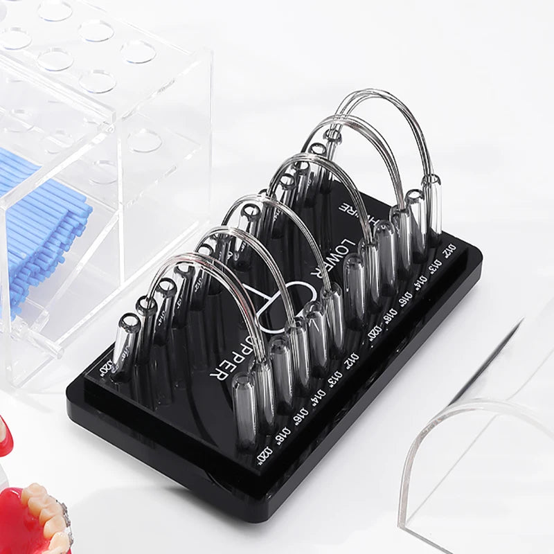 Dental Acrylic Organizer Holder Box Round Rectangular Arch Wires Case Qme
