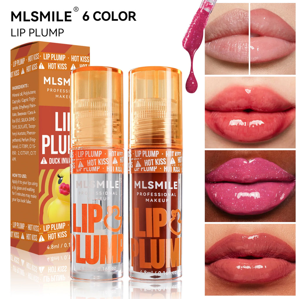 MLSMILE Duck Lip Plump Oil Moisturizing Gloss Mirror Water Nature Qme