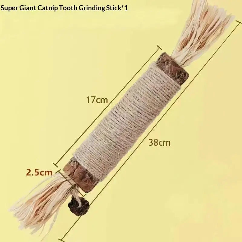 1/2PCS Cat Toys Made Of Wood Sticks Insect Galls Raffia Sisal Rope Teeth Cleaning Toys Cat Teasing Sticks Qme A3