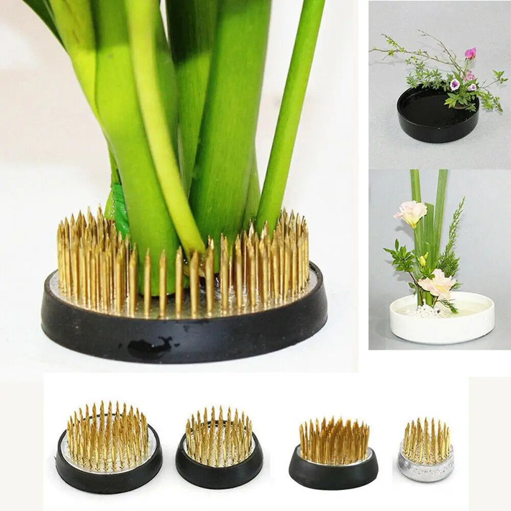 1 X Round Ikebana Holder Flower Base Holder Spiky Frog Fixed Tool Floral Arrange Tool Rubber Base Holder Flower Frog Qme 40mm