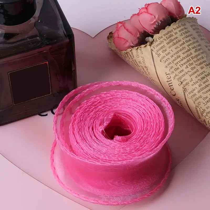 10Yards Organza Solid Ribbon Wavy Edge Flower Bouquet Gifts Packaging Qme A2