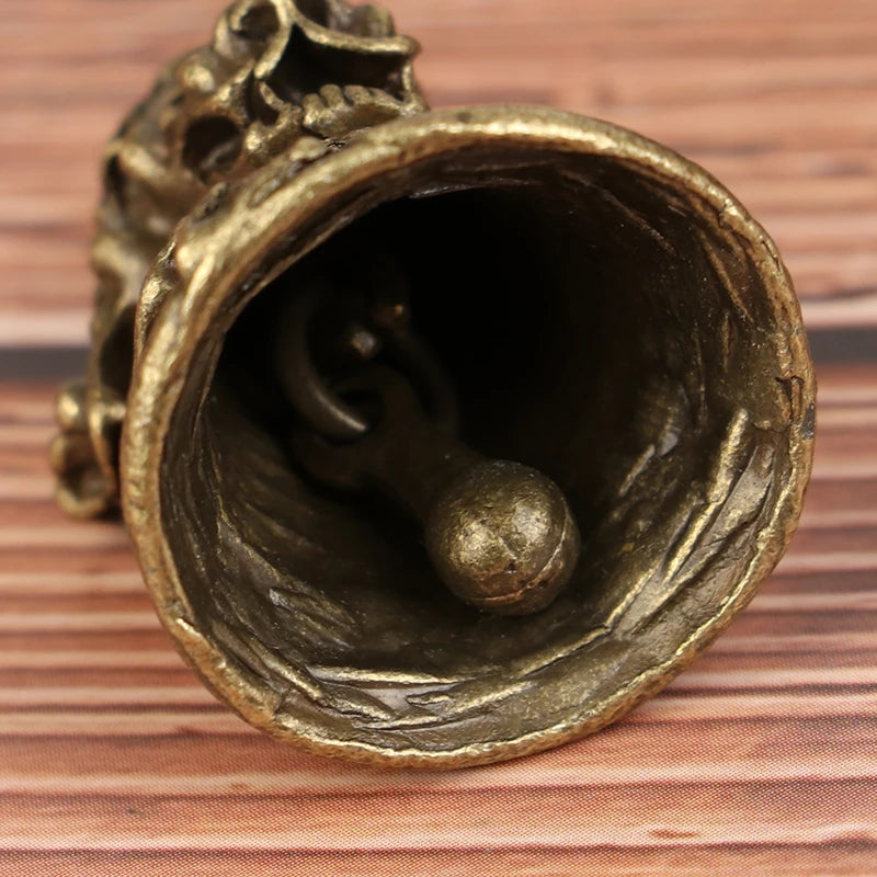 Antique Alloy Car Pendant Three Lion Bell Wind Chime Vintage Feng Qme
