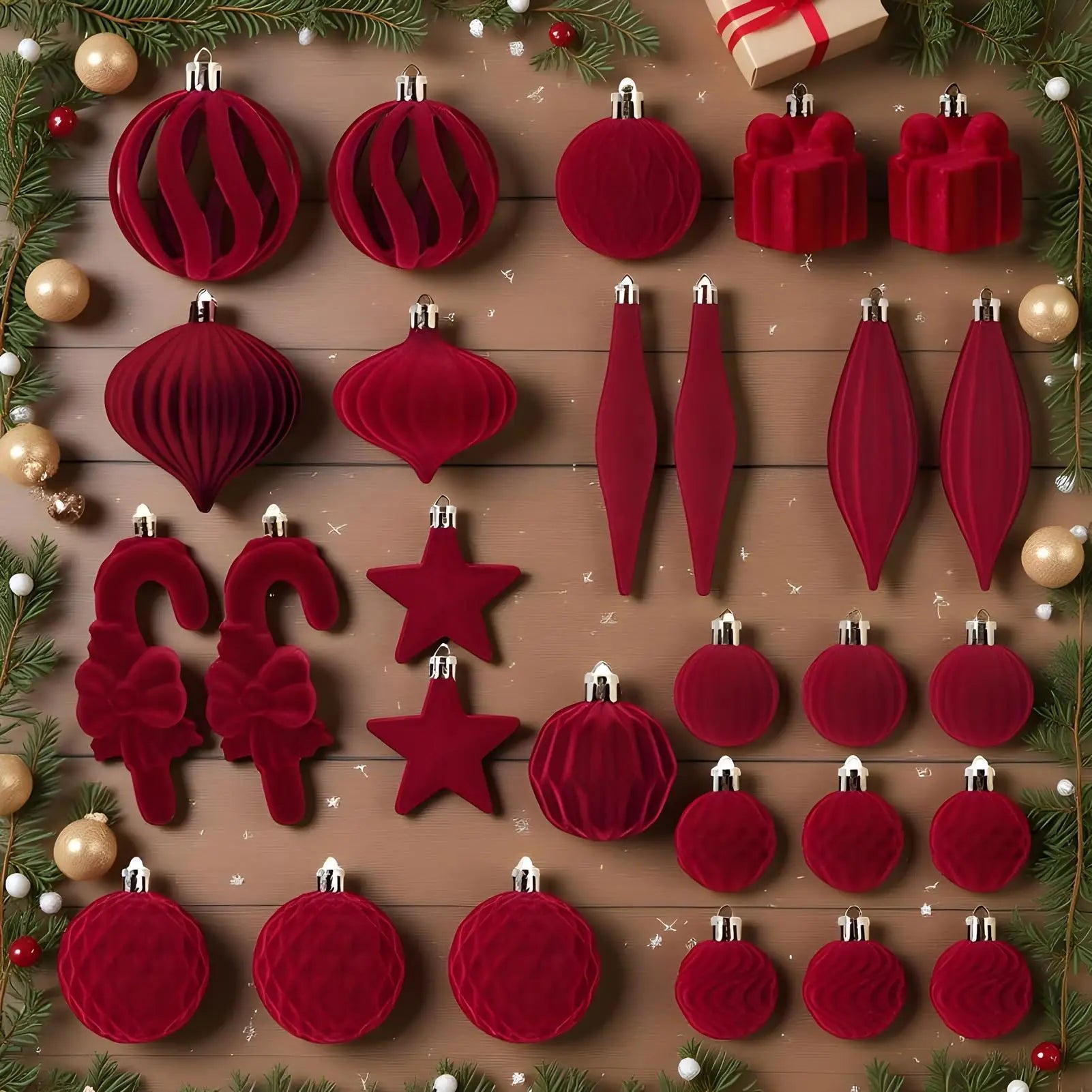 Christmas Tree Ornaments Velvet Balls Shatterproof Holiday Decor Pendant Velvet Christmas Tree Decorations For Indoor Outdoor Qme