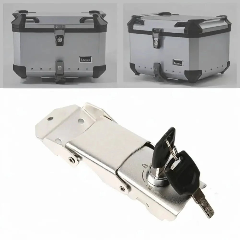 Detachable Stainless Steel Buckle Lock Hardware Motorcycle Trunk Lock Hinge Lock 2 Keys Qme