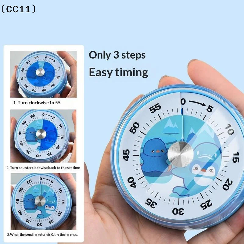 Magnetic Clock Timer Mechanical Loud Alarm Kitchen Cooking 60-Minutes Qme