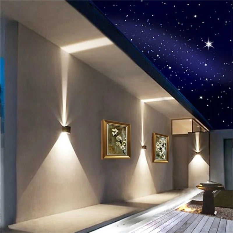 TRAZOS Round Square Modern Wall Lights Garden Porch Ip65 Waterproof Up Down Lighting Outdoor Led Bedroom Lamp Wall Decor Qme