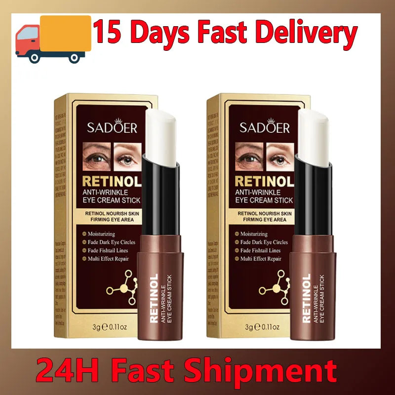 Retinol Eye Cream Remove Dark Circles Eye Bags Puffiness Reduces Wrinkle Eye Serum Stick Dark Circles Removal Man Woman Eye Care Qme 2pc