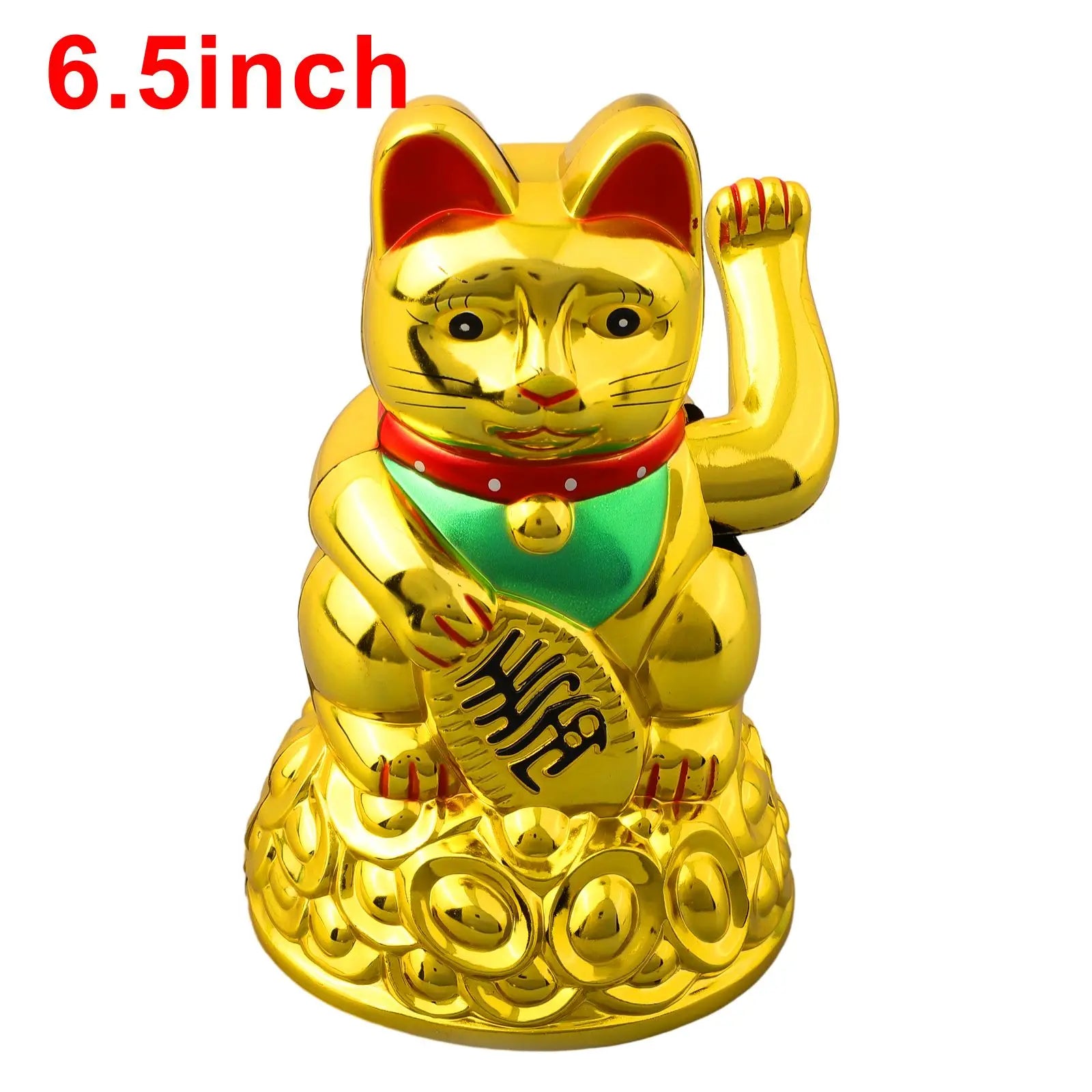 Lucky Cat Waving Hand Ingot Beckoning Maneki Neko Fortune 4.5-6.5Inch Home Office Car Decoration Home Decoration Birthday Gifts Qme 6.5inch gold