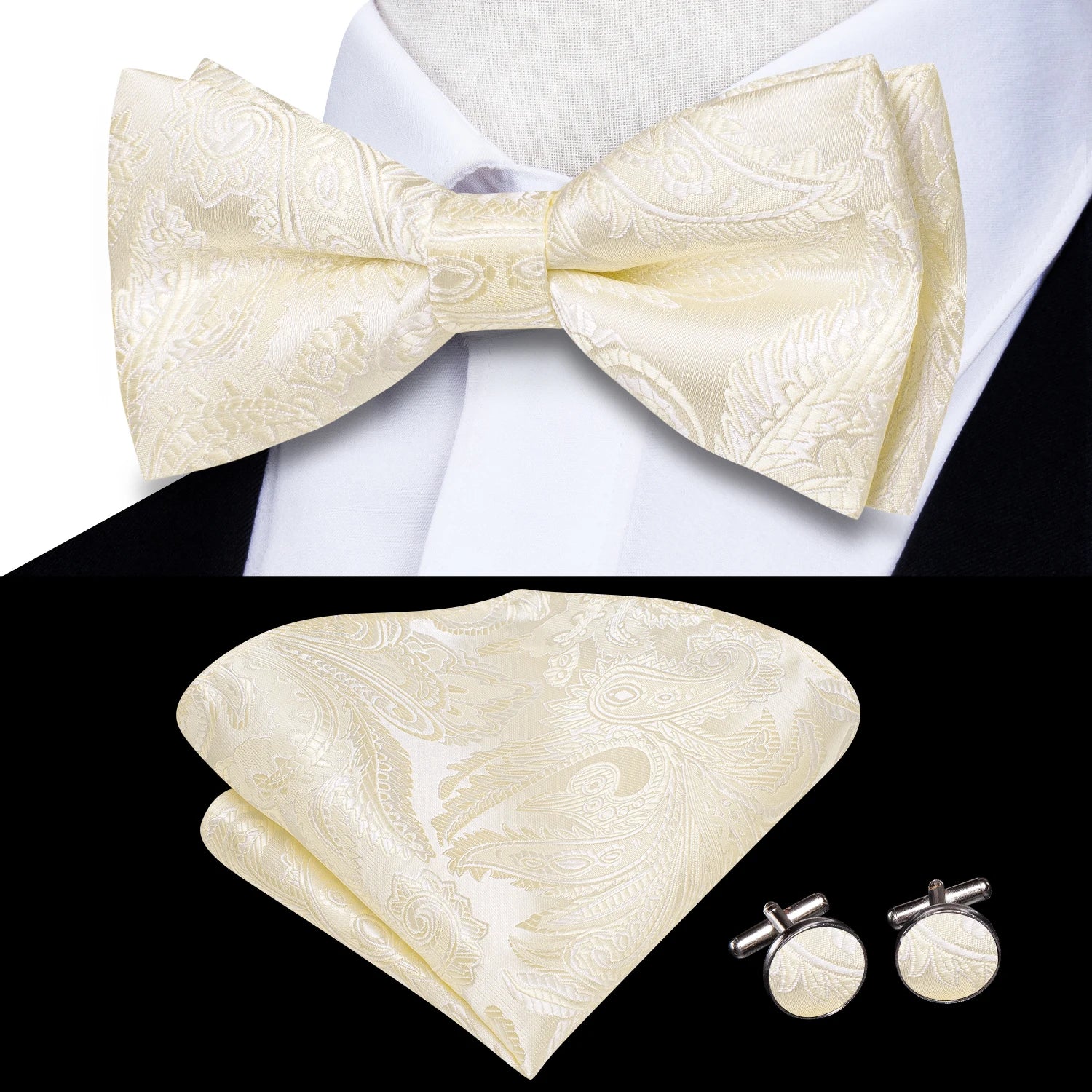 Mens Pre-tied Bowtie Red Yellow Pink White Floral Stripes Bow Tie