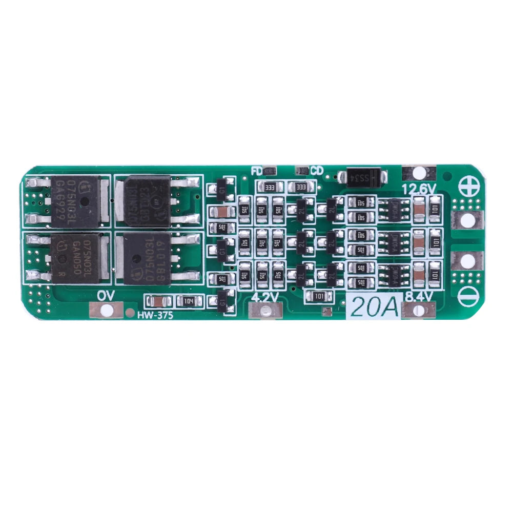 2S 3S 4S 20A 40A 60A Li-ion Lithium Battery Charger Protection Board 18650 BMS Drill Motor 11.1V 12V/14V 16.8V Enhance/Balance Qme 3S 20A Enhance
